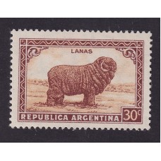 ARGENTINA 1935 GJ 757 ESTAMPILLA NUEVA MINT PAPEL RAYADO LADO MENOR U$ 6,50